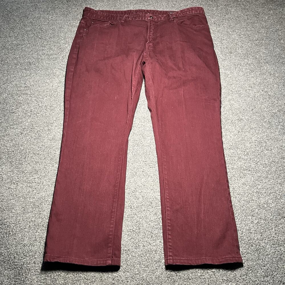 Bonobos Travel Jeans Mens 40x32 Maroon Stretch Cotton Blend Denim 5 Pocket Pants